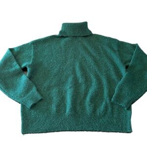 On 34th Oversize Green Knit Turtleneck Long Sleeve Pullover Sweater Women's XS